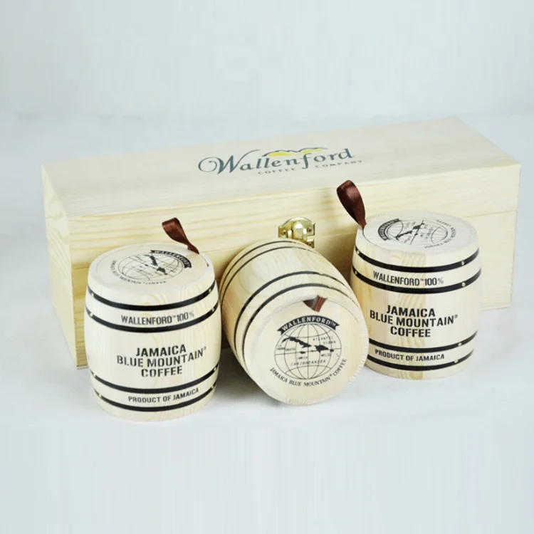 wholesale wooden coffee bean barrel container