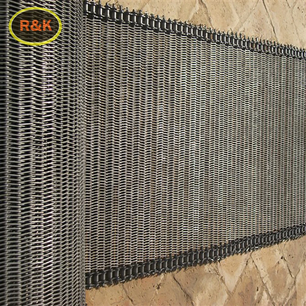 304 material stainless steel chain conveyor mesh belt large mesh filter cleaning conveyor