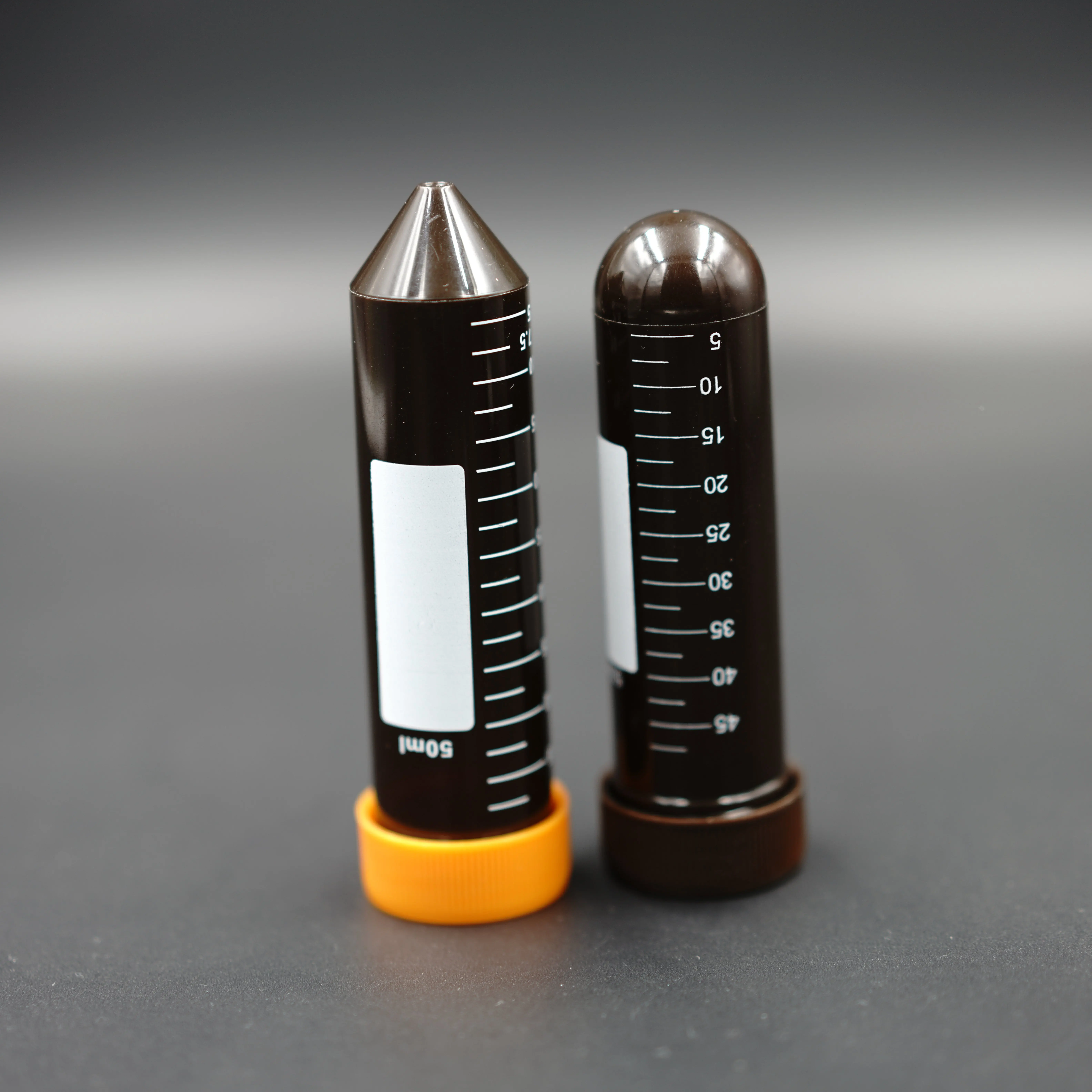 Lab  Brown Disposable Pointed Cone Bottom Self-standing  Vials With Screw Cap
