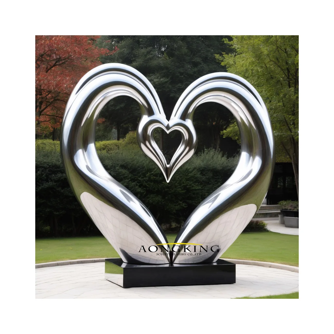 new product Outdoor Garden Rose Stainless Steel Sculpture Large Garden Sculpture
