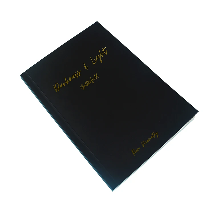 Customized cost effective pure nature  paper poem print book B&W color soft cover book with gold foil stamping