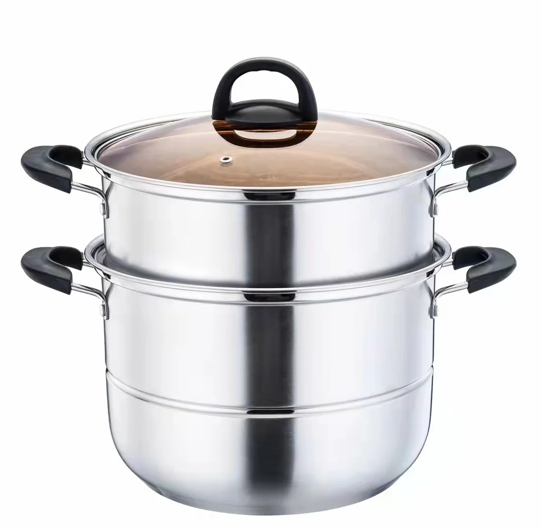 Wholesale High Quality Stainless Steel Cooking Steamer Pot With Visible Lid