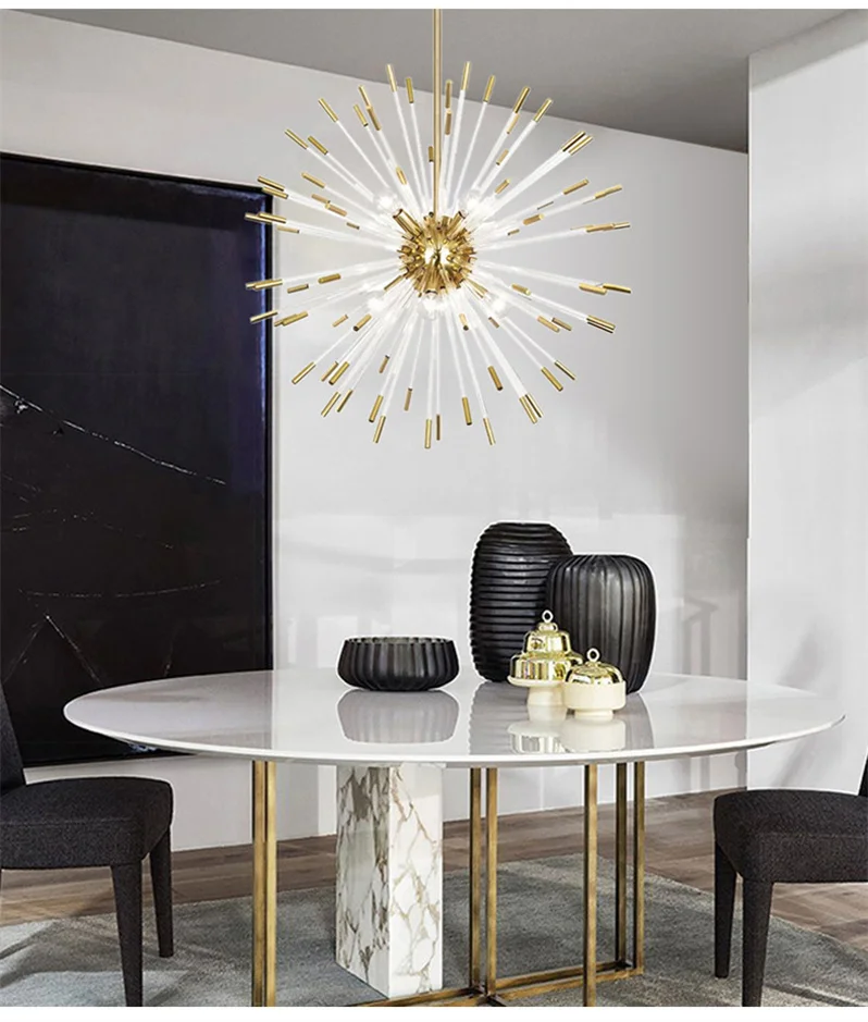 European designer creative personality dandelion hedgehog ball sea urchin geometric ball engineering hotel chandelier