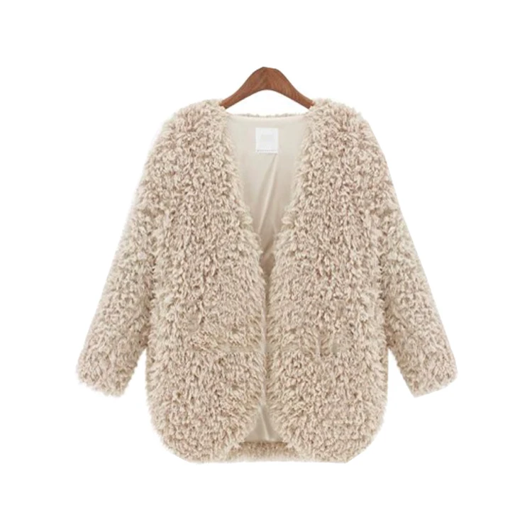 Real Curly Sheepskin Shearing Wool Women Lamb Fur Coat