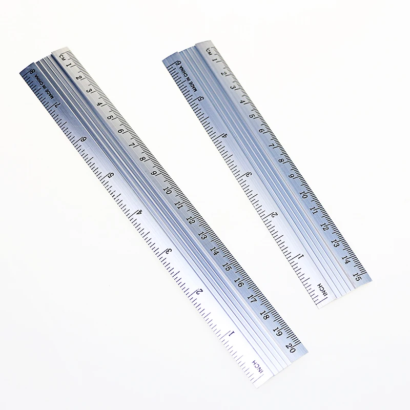 Promotional Multi Size Metal Straight Ruler15cm/20cm/30cm Customized  Aluminum Ruler  Office Measuring Tool