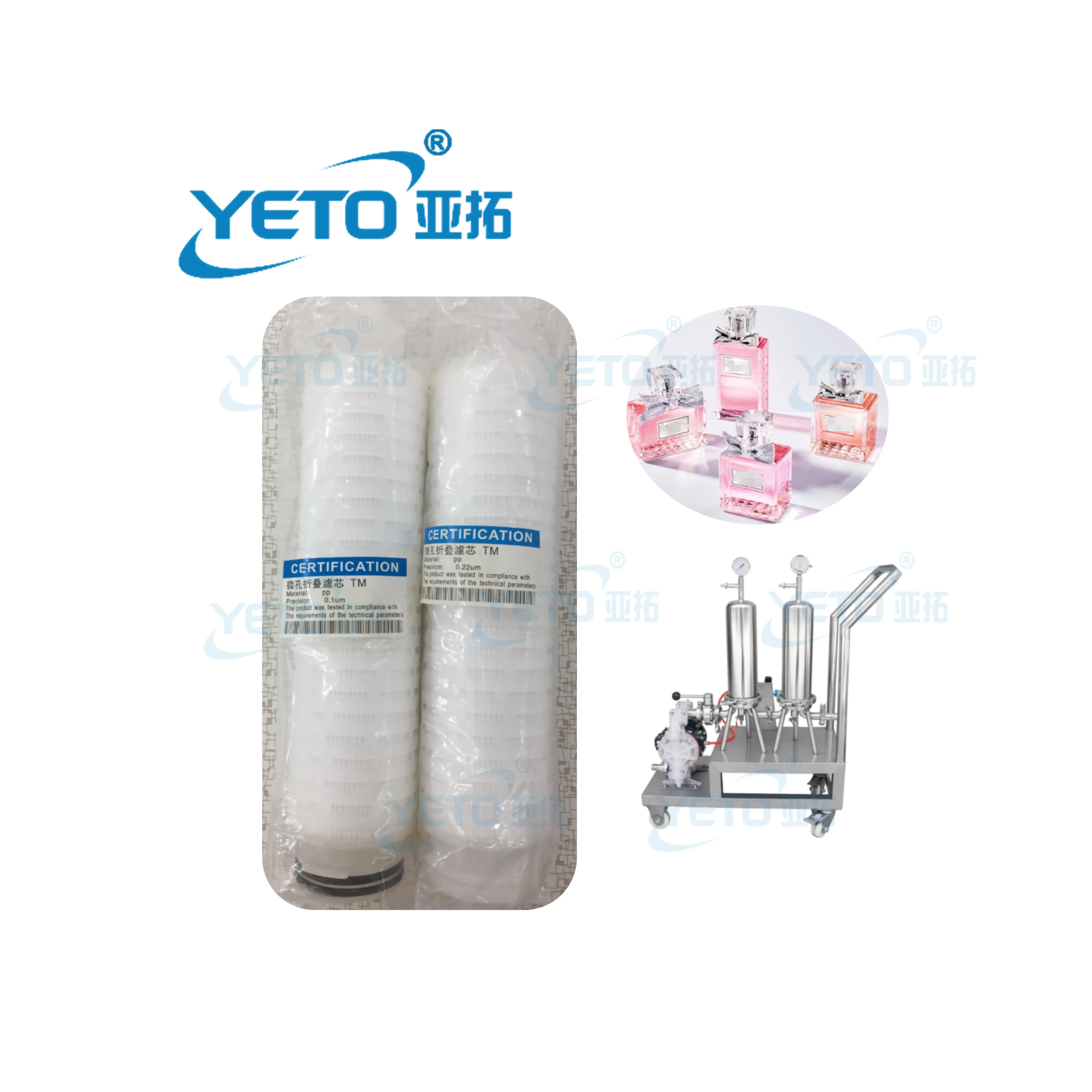 PP filter element 0.1 0.2um Microporous filtration membrane for perfume oil liquid Dual Stage Filter spare parts