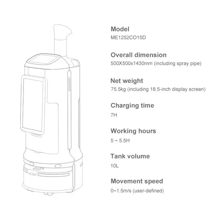 CIOT Automatic Obstacle Avoidance High Pressure Fog Machine Automatic Disenfecting Fogging Machine
