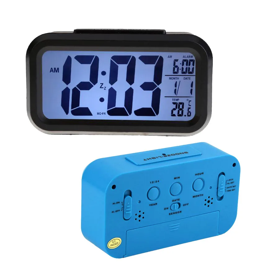 wholesale bathroom modern snooze light Digital time clock Morning Alarm Clock Electronics digital calendar day kids alarm clock