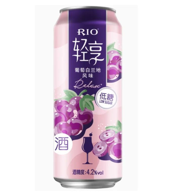 RIO premade cocktail fruit drink wine alcoholic beverages GRAPE flavored cocktail with low sugar Alc.4.2%vol Net.500ml