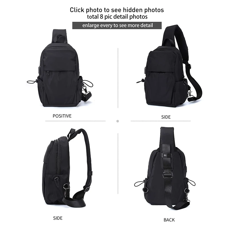 Multifunction custom crossbody chest one shoulder bag waterproof mens sling for men