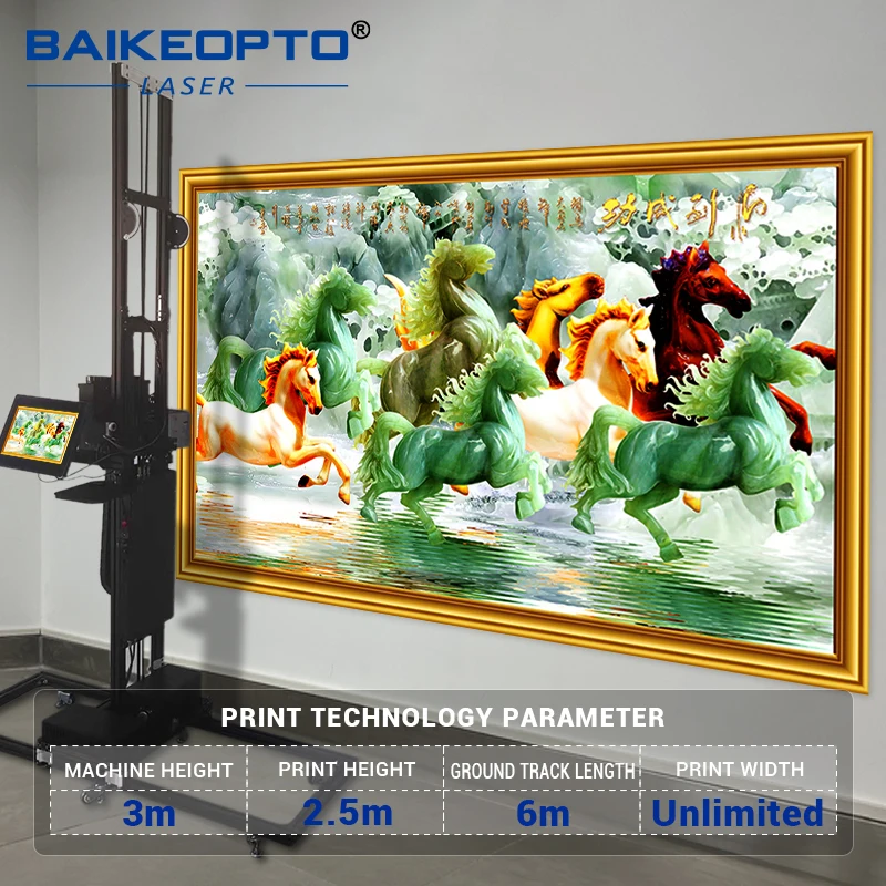 3D 7 Color Dual DX7 Print Heads UV Wall Printer Machine for Cement Brick Tiles Wood Metal Paper Cloth Walls