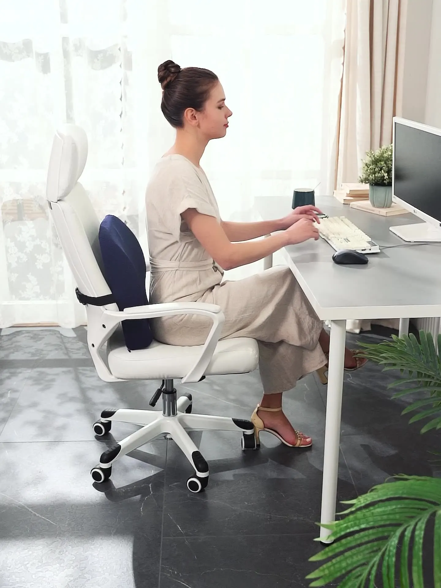 Ergonomic Memory Foam Orthopedic Cushion Car Back Brace Office Chair Lumbar Support Pillow