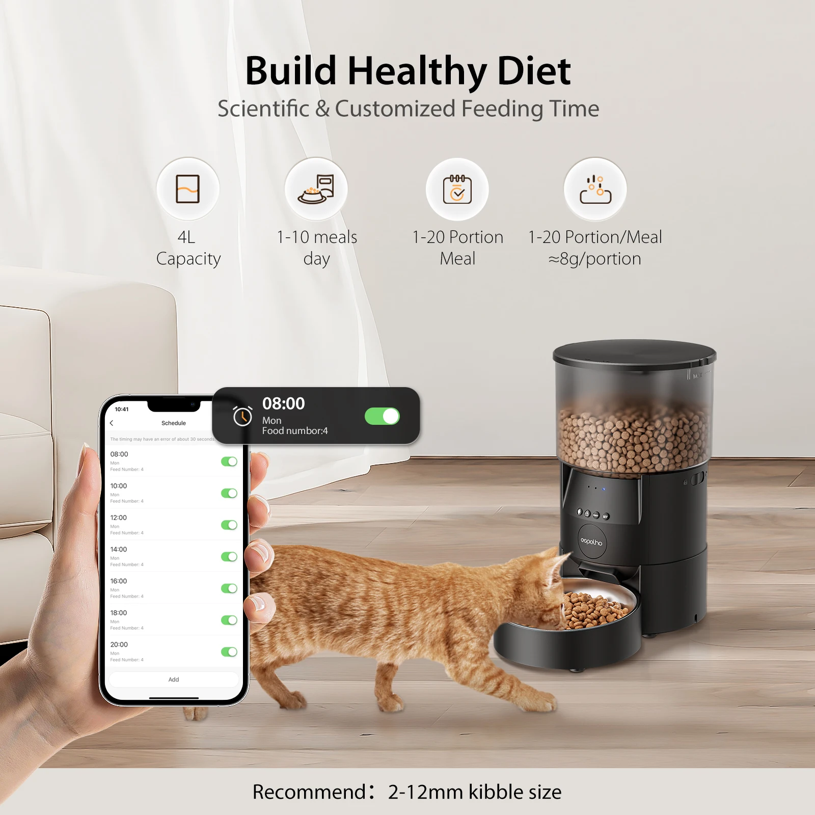 Smart Automatic Cat Dog Pet Feeder Food Dispenser Puppy Dog Stainless Food Pet Auto Bowls & Feeders For Dogs Pets Cats