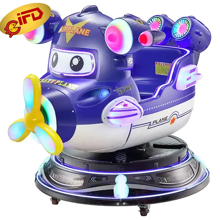IFD Mp5 Hd Screen Rotation Lifting Cartoon Aircraft Amusement Machine Kiddie Ride Coin Operated Swing Game Machine