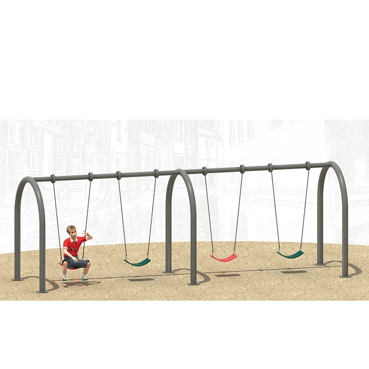 Large Indoor/Outdoor Metal Playground Swing Set for Kids for City Park or Backyard Use