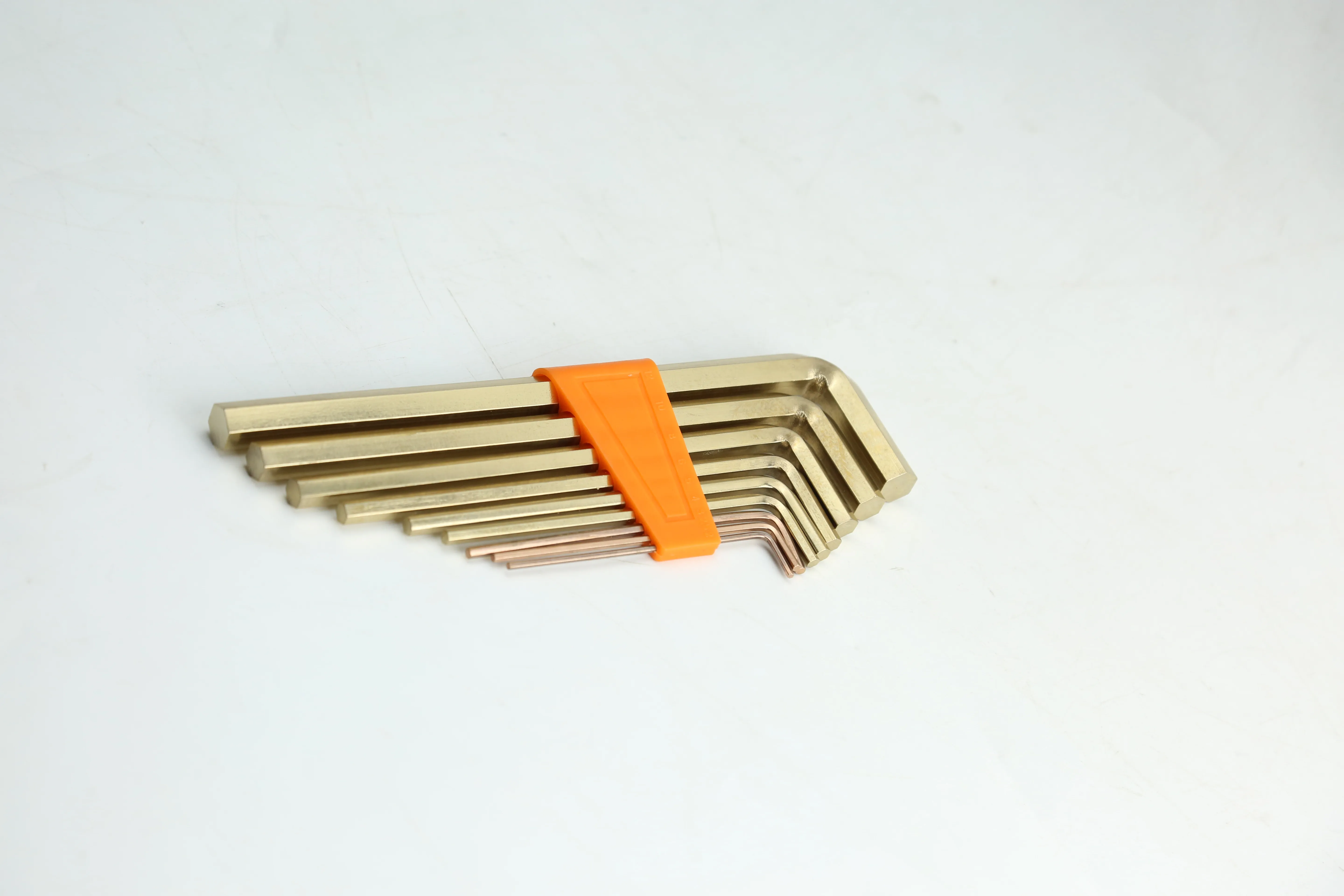 Aluminum Bronze Non-sparking tools explosion-proof Hex Key Wrench set 2mm-12mm Petrochemical industry Coal mines and oil fields