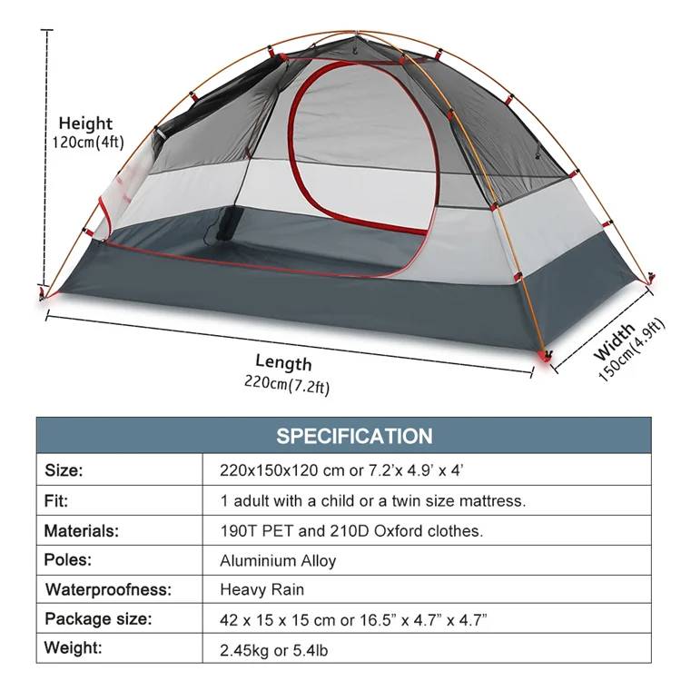 High Quality Outdoor Portable Scout Tent Soomloom Folding 2 Perosn Easy Setup Tent