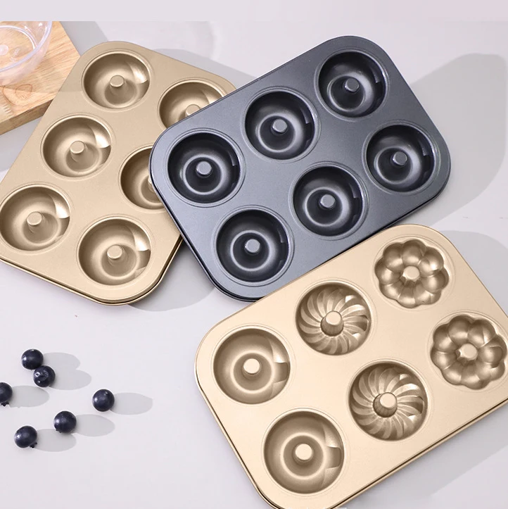 Nonstick Donut Baking Pans Carbon Steel Mini Donut Mold 12 Donut Baking Tray