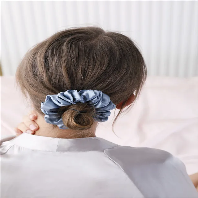 Flaming Best Selling 100% mulberry silk 1cm width hair scrunchie silk