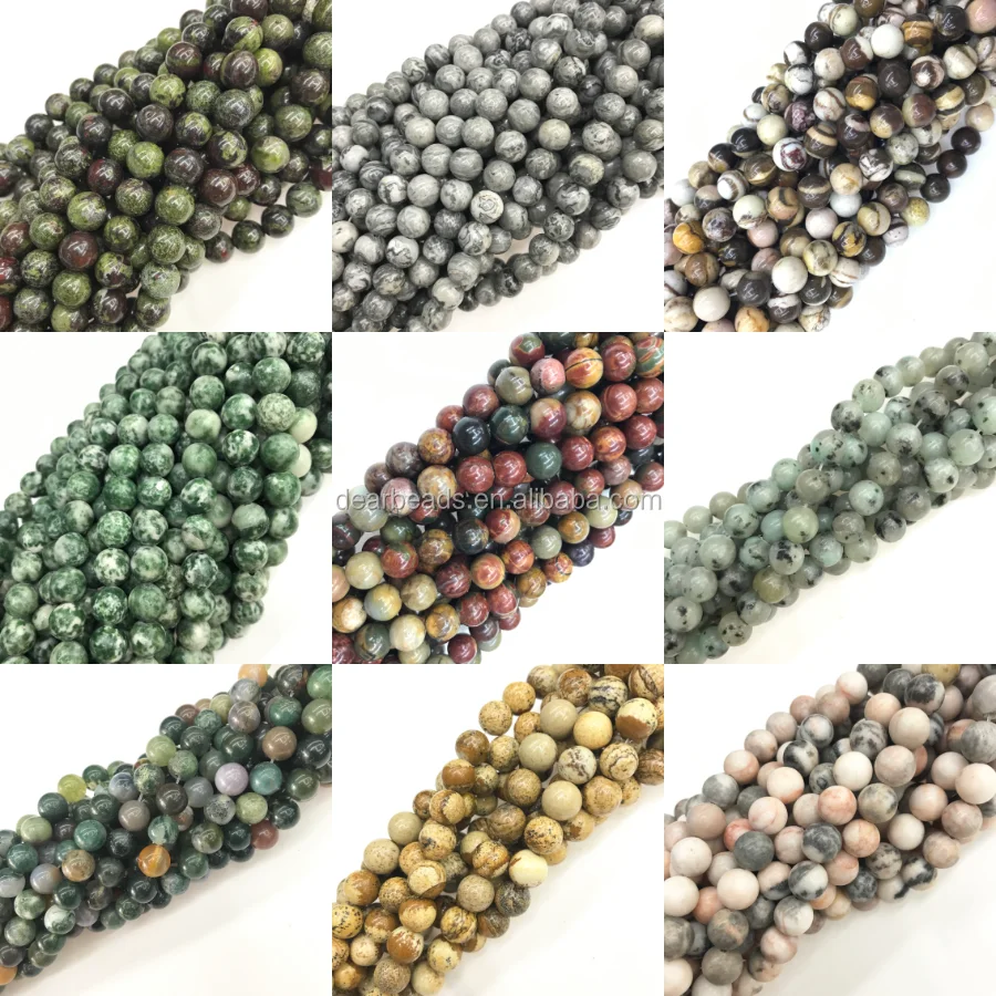 Natural Round Dragon Blood Jasper Loose Stone Beads for Jewelry Making 4mm 6mm 8mm 10mm 12mm