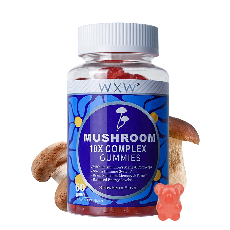 WXW Mushroom 10X Complex Gummies Strong Immune System Gummies Mushroom Complex Supplement In Stock
