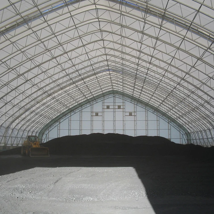 Factory Price Fabric Warehouse Tent Storage Shelter 12 M X 18 0.55Kn Wind Snow Loading Hot Dip Truss