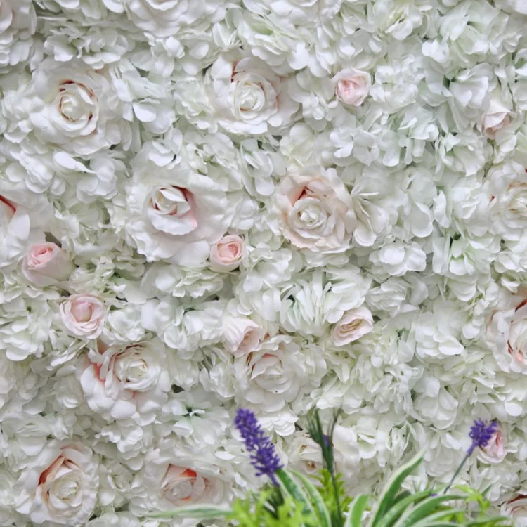 Wedding Stage Background Cloth Decoration 3D Cheap White Red Pink Silk Artificial Hydrangea Rose Flower Wall Backdrop