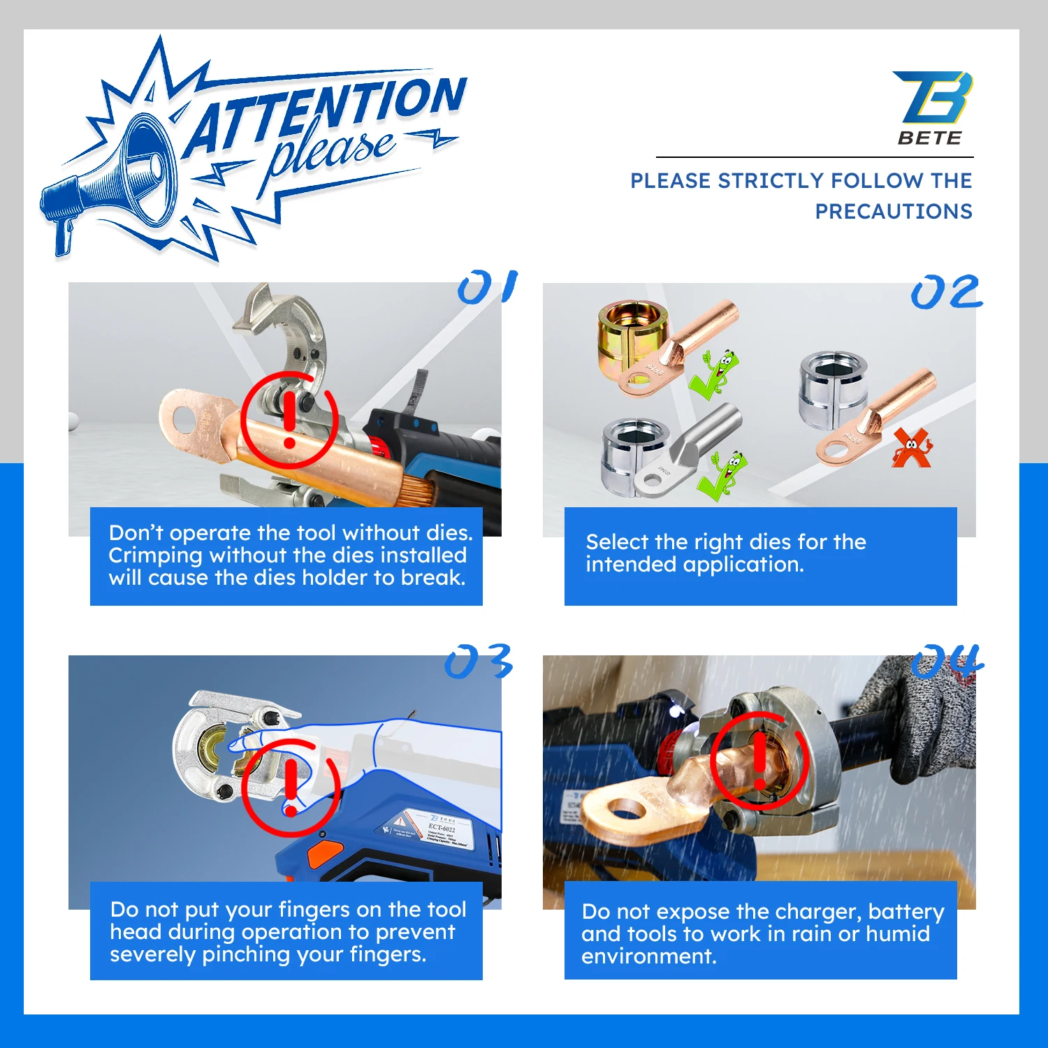 ECT-6022 6T Battery Powered Hydraulic Cable Electric Crimping Tool