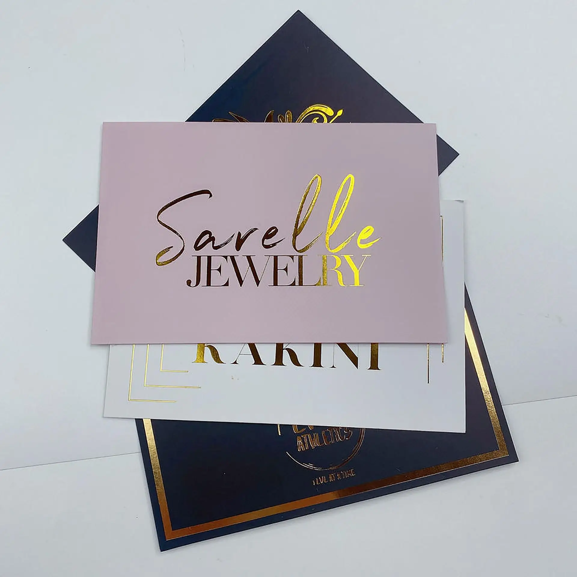Personalized custom logo name design full color printing paper greeting thank you u order card for small business with logo