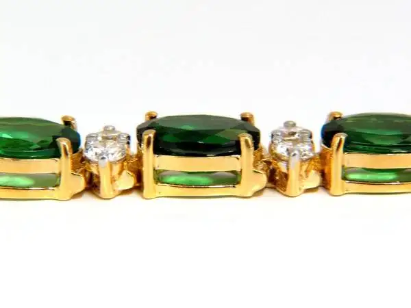 18K Yellow Gold Purple Black Diamond Pink Blue Sapphire Tennis Bracelet Natural Bright Green Diamond Tennis Bracelet for Women