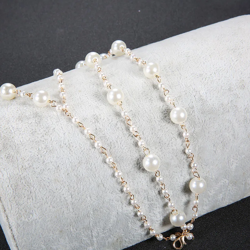 Charm Toe Rings Foot Chain Combination Anklet Summer Beach Barefoot Multilayered Pearl Anklet for Women and Girl
