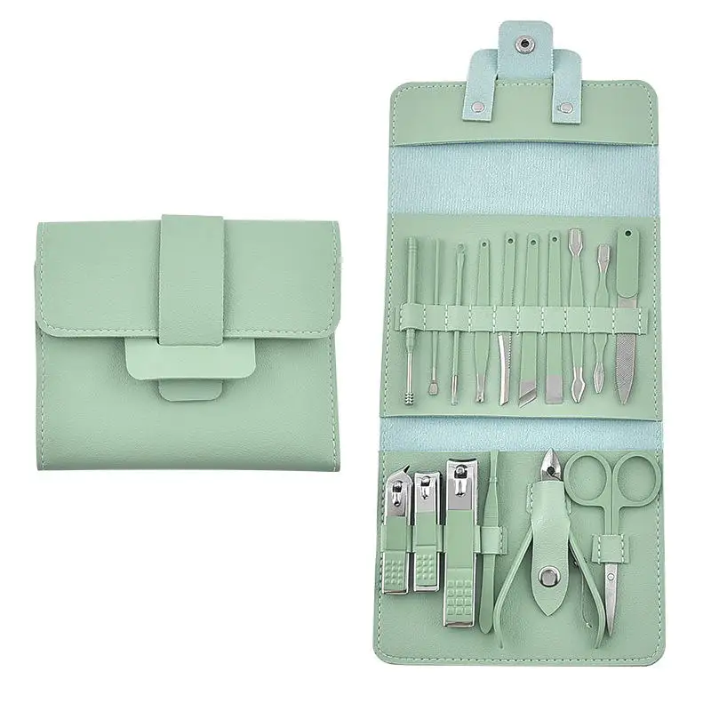 В наличии 16 шт. маникюрный набор из нержавеющей стали для личной гигиены С кусачками для ногтей и кожаным чехлом