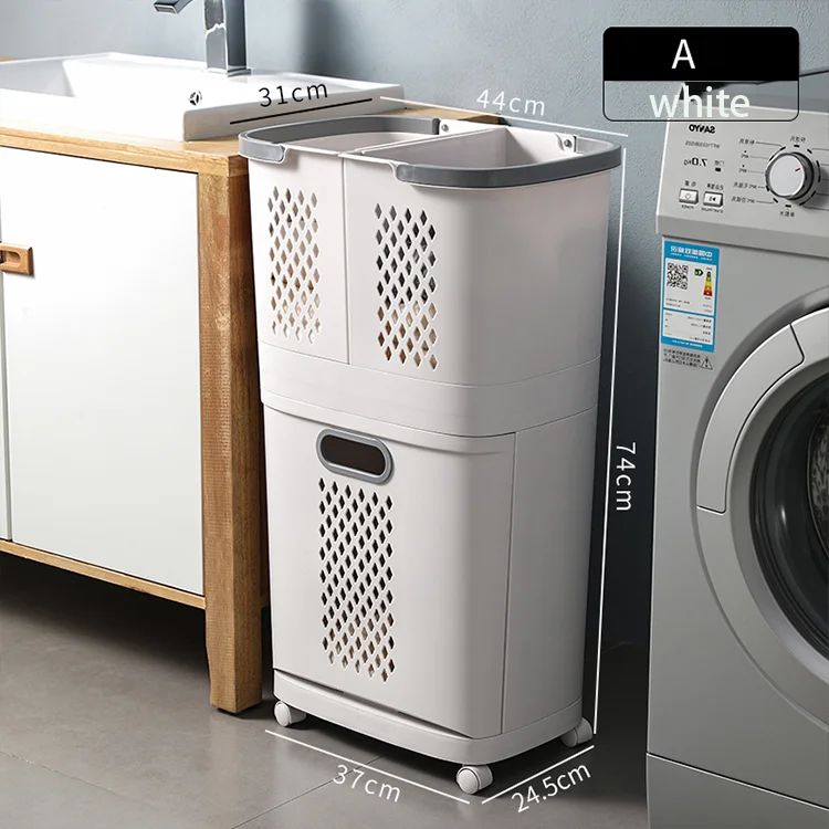 New Design Baskets Bathroom Organizer Storage Holders & Racks Rolling Plastic Laundry Storage Basket