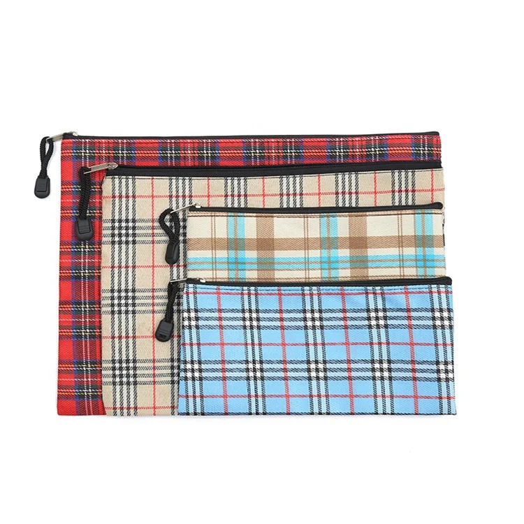 
Factory hot sale custom classic case grain leather zipper pencil bag storage caseA4 
