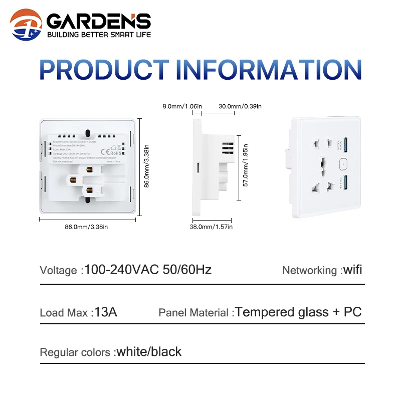 Разъем автоматизации 2 4 ГГц умная мощность 100-240VAC 50/60 Гц Tuya socket USB Smart Socket tuya wifi
