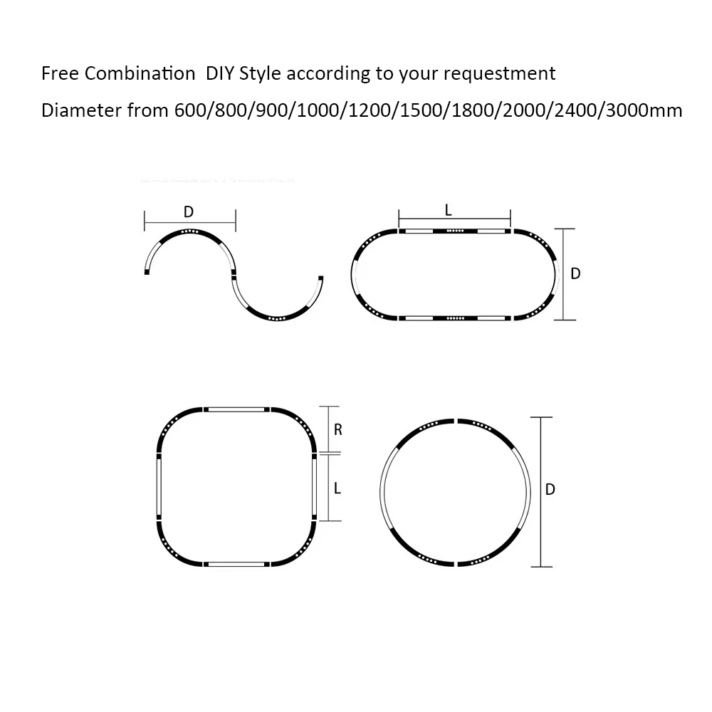 Aluminum Slim Track Surface mounted Recessed 48V Magnet 7w 10w 18w 20w Bent Rail Light Track Light