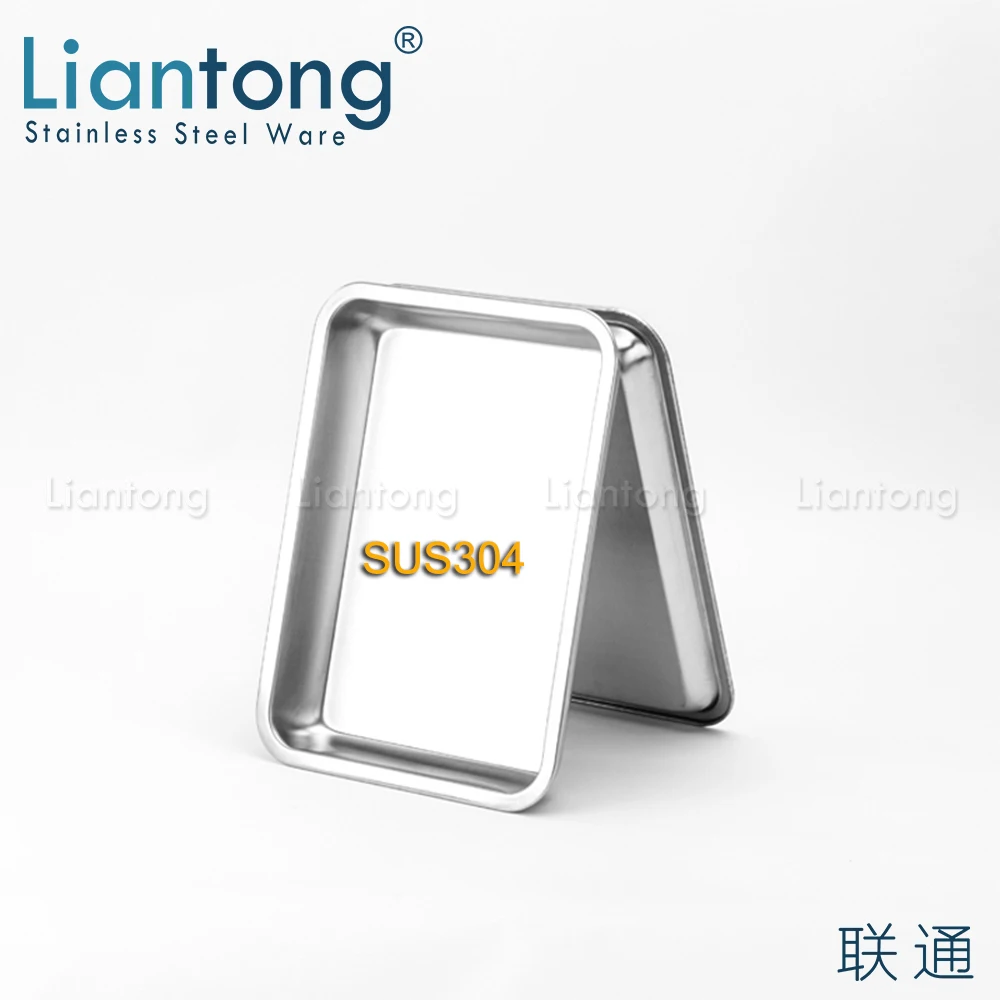 High Quality Hotel Restaurant Buffet BBQ Baking Stainless Steel 304 Metal rectangular meat plate food grade serving tray