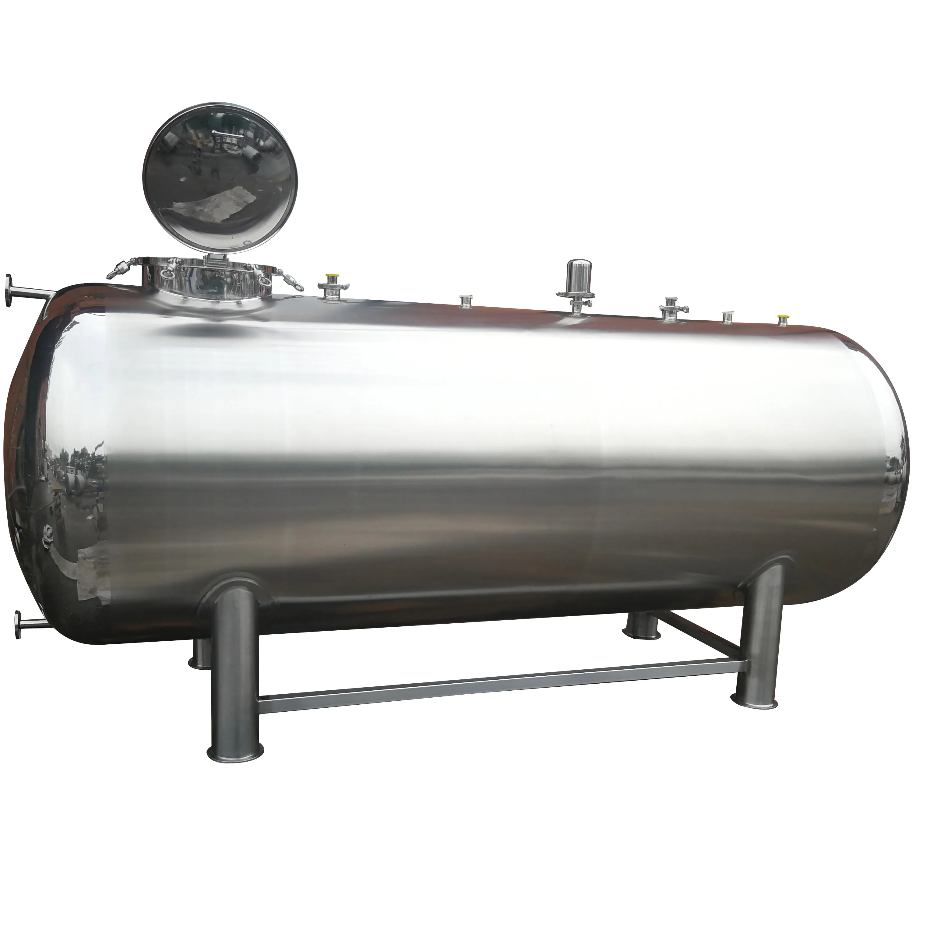 30000L SS horizontal water storage tank with top mahole