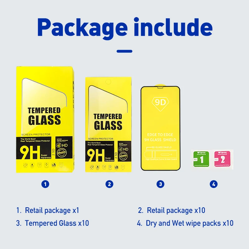 Wholesales Factory 9D tempered glass for techno phantom x screen protector