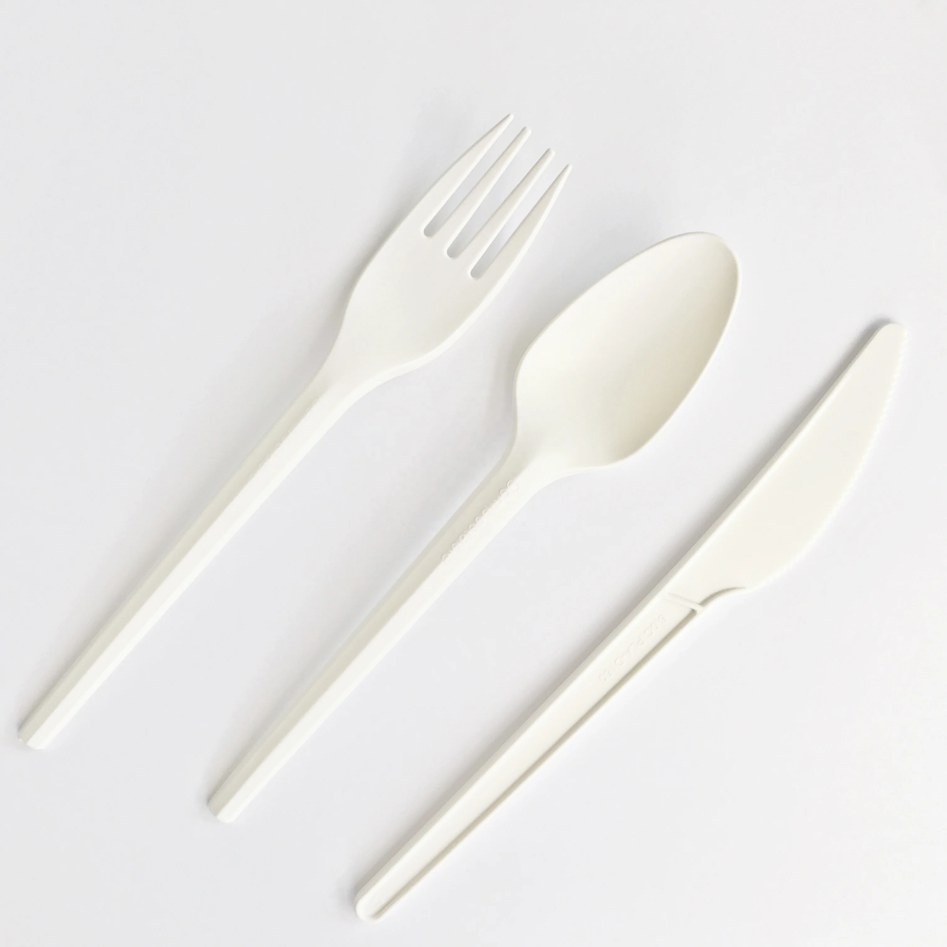 Disposable Cornstarch Tableware Set Biodegradable Corn Starch Cutlery with Cornstarch Knife Fork Spoon