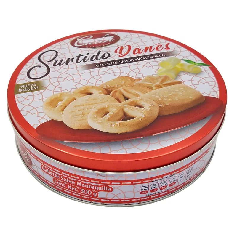 Tin Box Metal Tinplate Round Cookie Tin