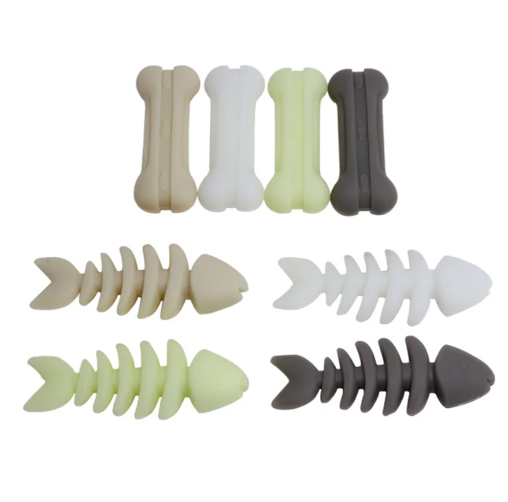 Silicone Shark Fin Bone Glow-in-the-Dark Bite Resistant Dog Toys Pet