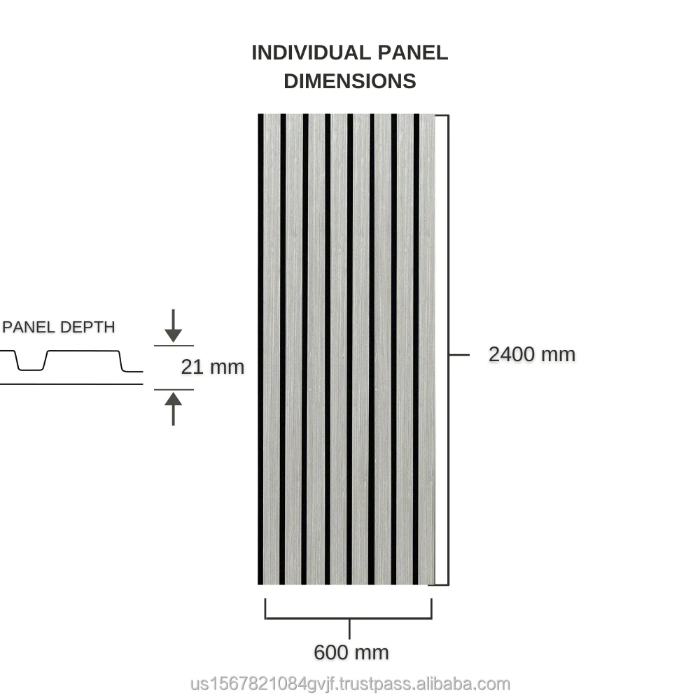 2400*600 MM Light Gray Acoustic Panel Strip Wall Panel