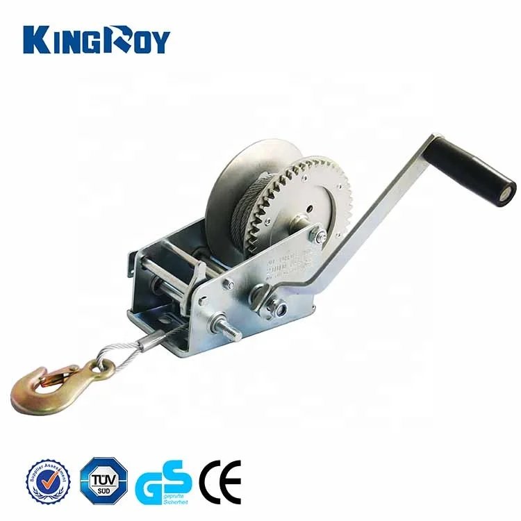 KingRoy 2000lbs portable wire rope pulling manual hand winch cable pulling winch boat trailer winch