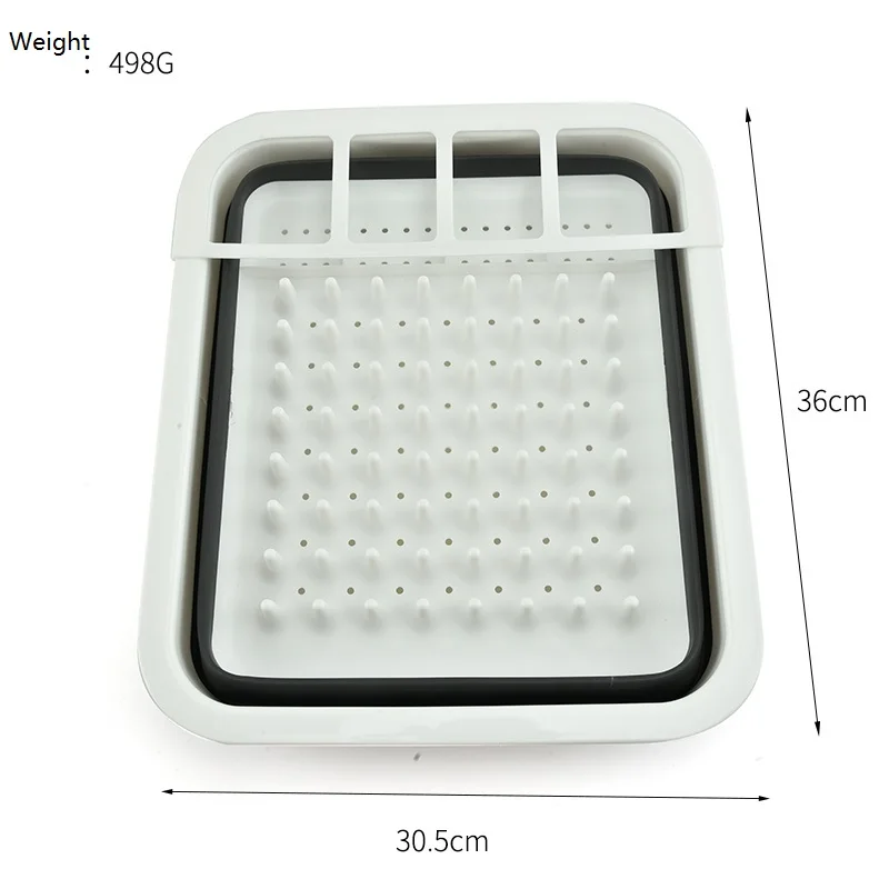 Multi Function Easy Storage Collapsible Dish Rack And Cutlery Holder