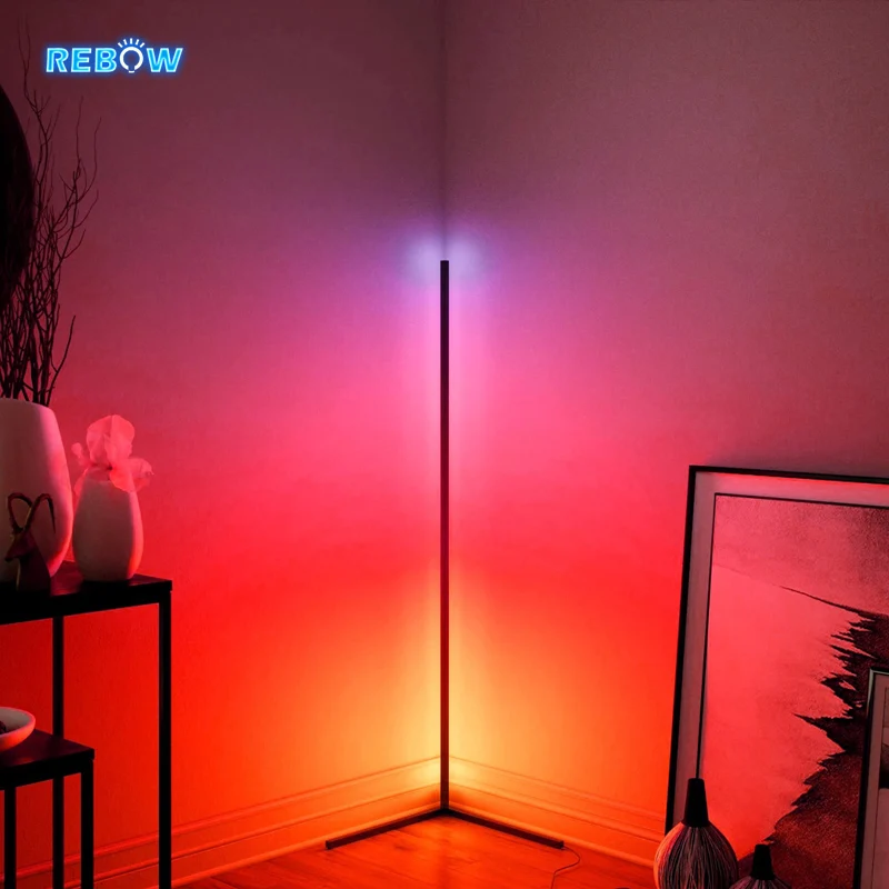  Прямая поставка Современные Напольные светодиодные Угловые лампы rgb с дистанционным управлением в скандинавском