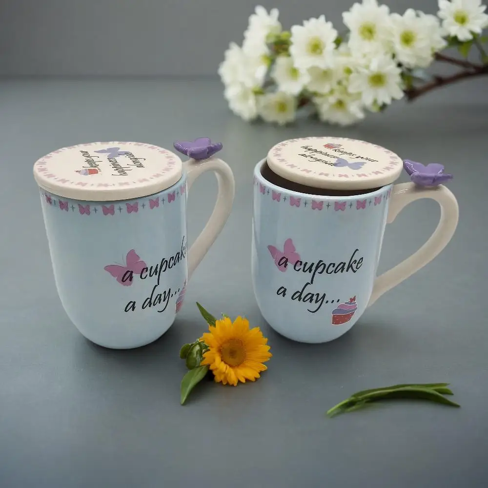 Original Design Ideas Customizable logo Spring Ceramic Coffee Mug with Lid Mugs Large Capacity