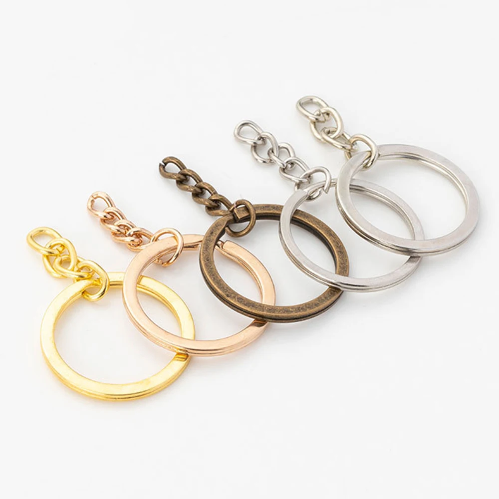 25 30mm High Quality Nickel Plated Keychain Metal Strap Key Ring DIY Keychain Accessories