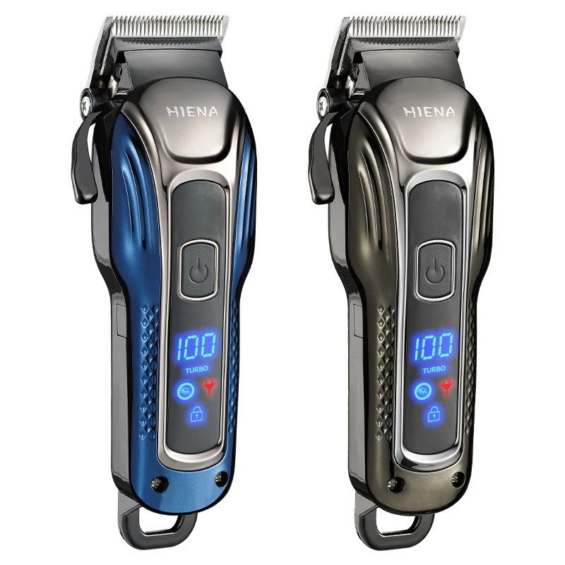Professional Barber Hair Clipper High Quality LCD Power Display Electric Cordless Hair Trimmer Advanced All Metal Gold Barber