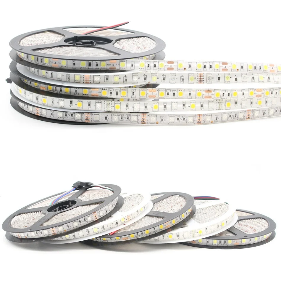 Лидер продаж светодиодные лампы SMD5050 RGB WS2811 12 В/24 В 60 светодиодов/м 5 м/рулон Светодиодная гибкая лента